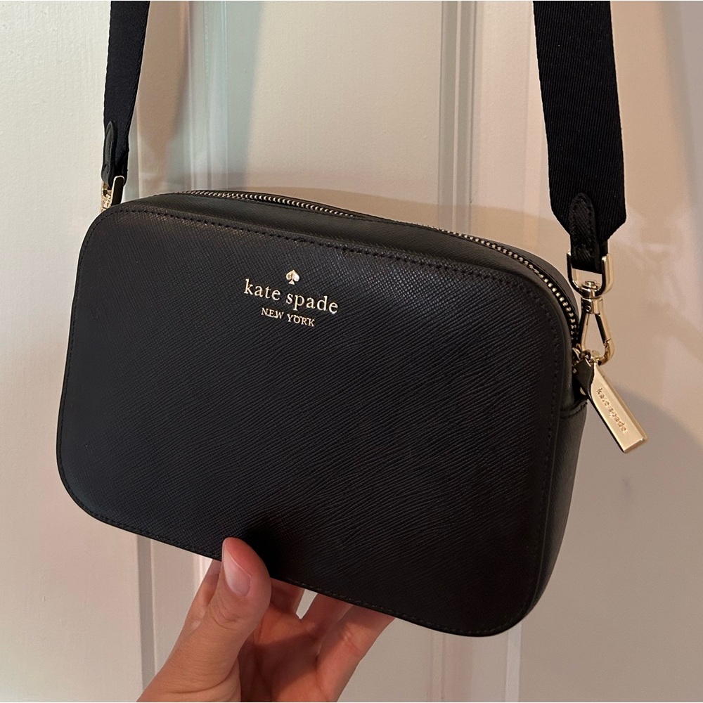 kate spade Black Saffiano Camera Crossbody with Gold Hardware - Picture 2 of 4